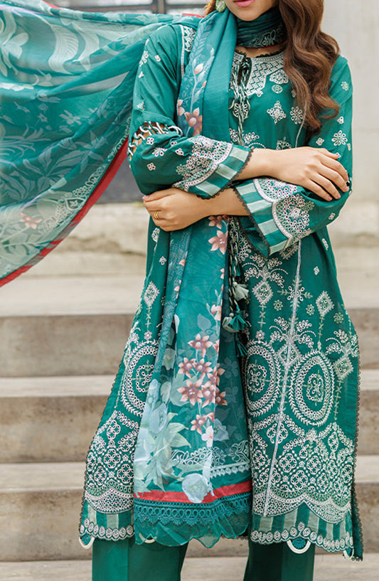 Zellbury Embroidered Cotton Unstitched 3 Piece Suit - WUC25E34034 - ZB26CH - Green - Summer Collection