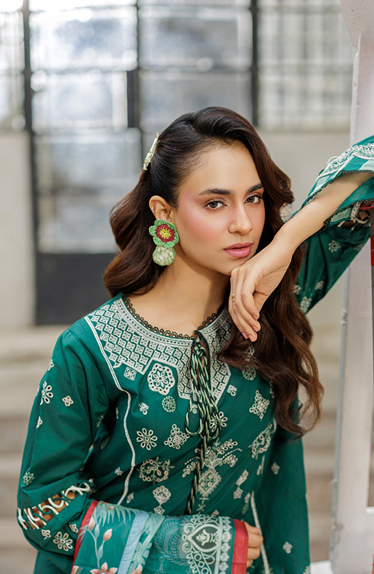 Zellbury Embroidered Cotton Unstitched 3 Piece Suit - WUC25E34034 - ZB26CH - Green - Summer Collection