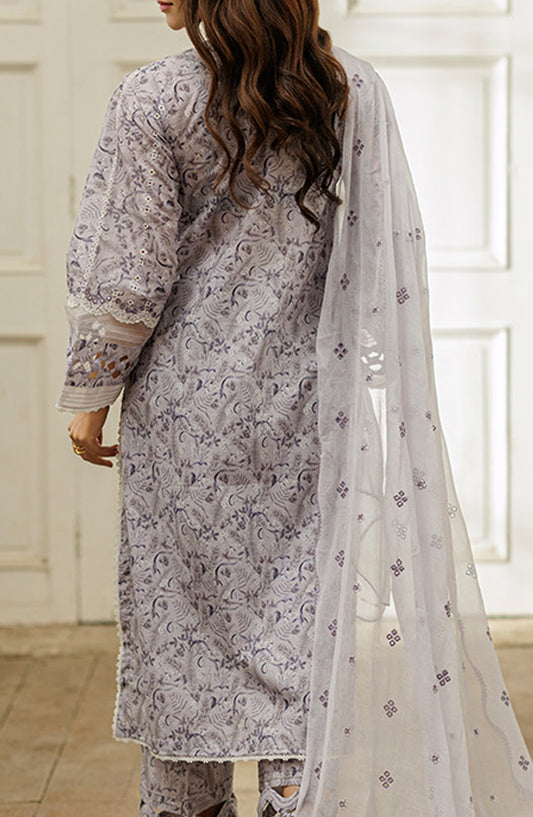 Zellbury Embroidered Cotton Unstitched 3 Piece Suit - WUC25E34030 - ZB26CH - Purple - Summer Collection