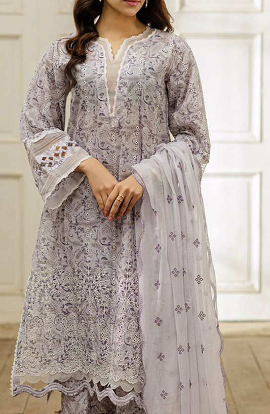 Zellbury Embroidered Cotton Unstitched 3 Piece Suit - WUC25E34030 - ZB26CH - Purple - Summer Collection