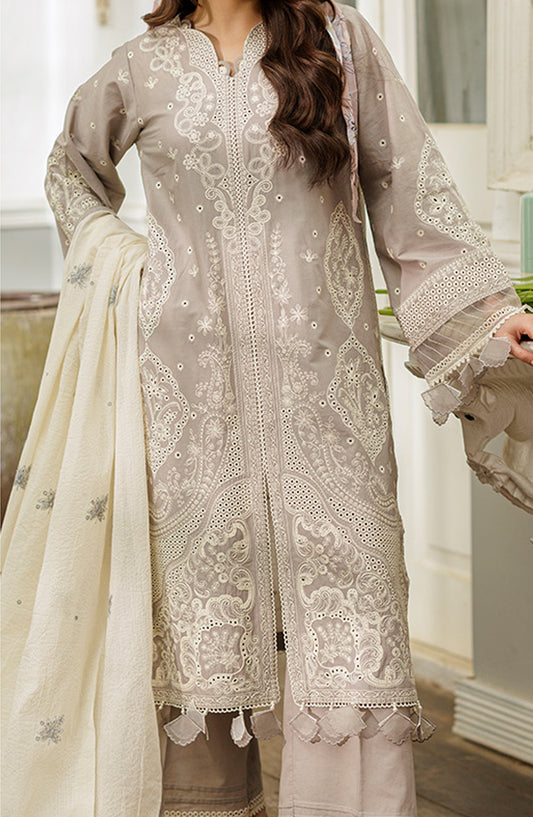 Zellbury Embroidered Cotton Unstitched 3 Piece Suit - WUC25E34024 - ZB26CH - Grey - Summer Collection