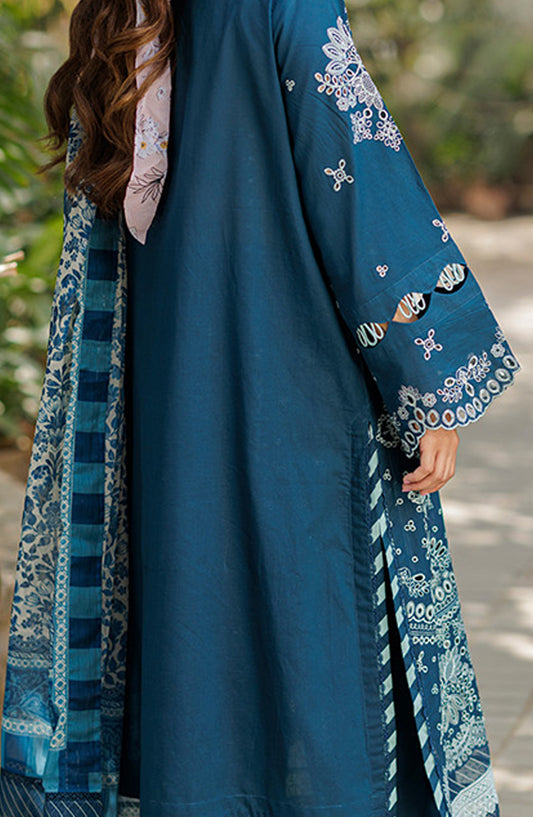 Zellbury Embroidered Cotton Unstitched 3 Piece Suit - WUC25E34016 - ZB26CH - Teal - Summer Collection