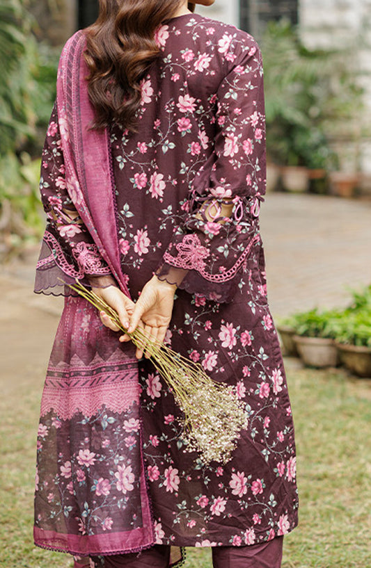 Zellbury Embroidered Cotton Unstitched 3 Piece Suit - WUC25E34040 - ZB26CH - Purple - Summer Collection