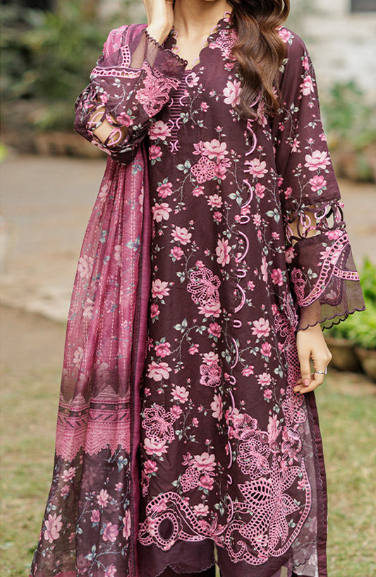 Zellbury Embroidered Cotton Unstitched 3 Piece Suit - WUC25E34040 - ZB26CH - Purple - Summer Collection