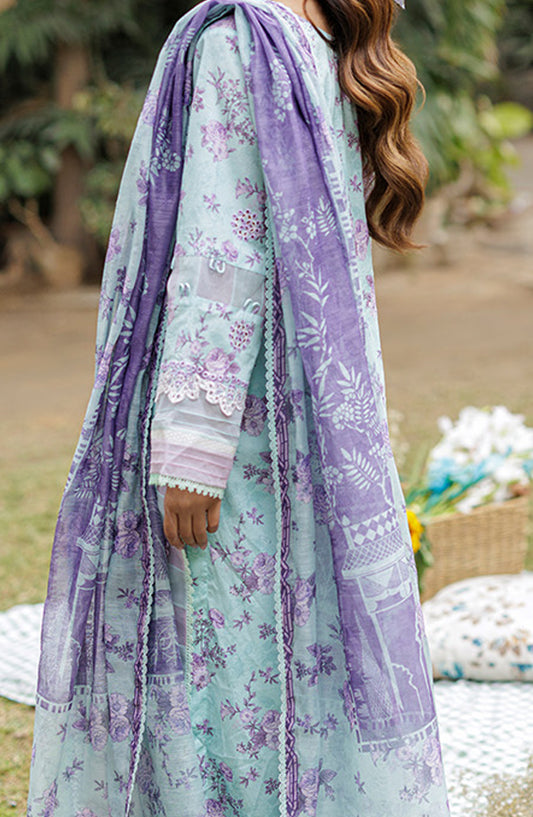 Zellbury Embroidered Cotton Unstitched 3 Piece Suit - WUC25E34021 - ZB26CH - Blue - Summer Collection