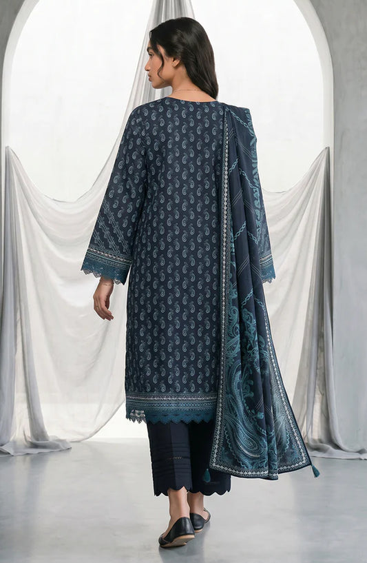 Zellbury Monochrome Printed Lawn Unstitched 3 Piece Suit - WUS26X31077 - ZB26CRM - Black - Summer Collection