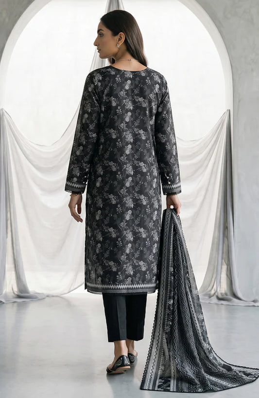 Zellbury Monochrome Printed Lawn Unstitched 3 Piece Suit - WUS26X31080 - ZB26CRM - Black - Summer Collection