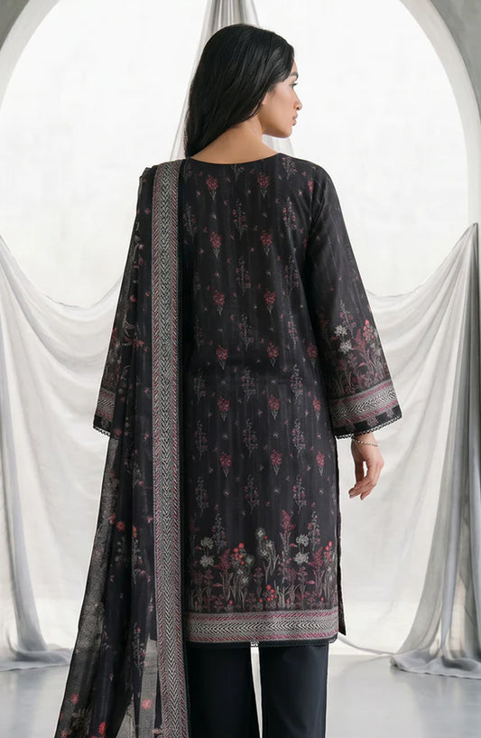 Zellbury Monochrome Printed Lawn Unstitched 3 Piece Suit - WUS26X31137 - ZB26CRM - Black - Summer Collection
