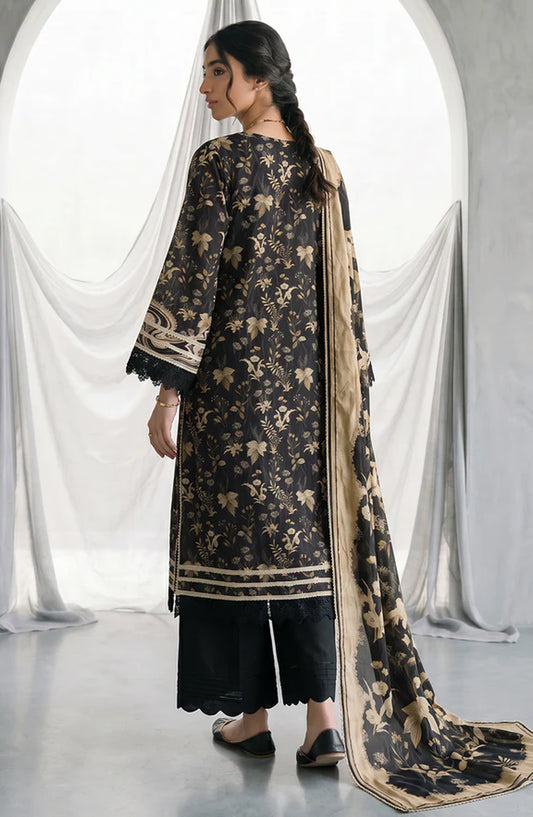 Zellbury Monochrome Printed Lawn Unstitched 3 Piece Suit - WUS26X31135 - ZB26CRM - Black - Summer Collection