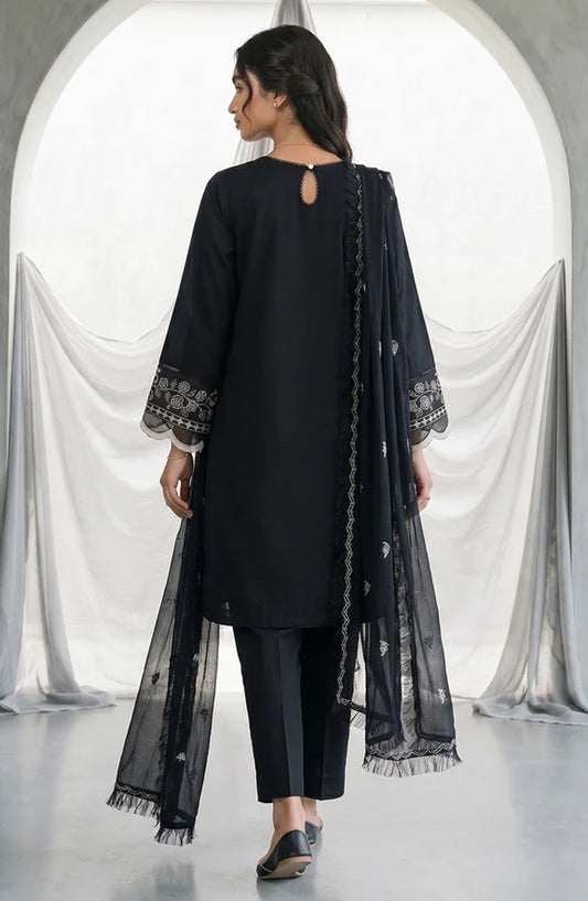 Zellbury Monochrome Embroidered Lawn Unstitched 3 Piece Suit - WUS26E31105 - ZB26MN - Black - Summer Collection