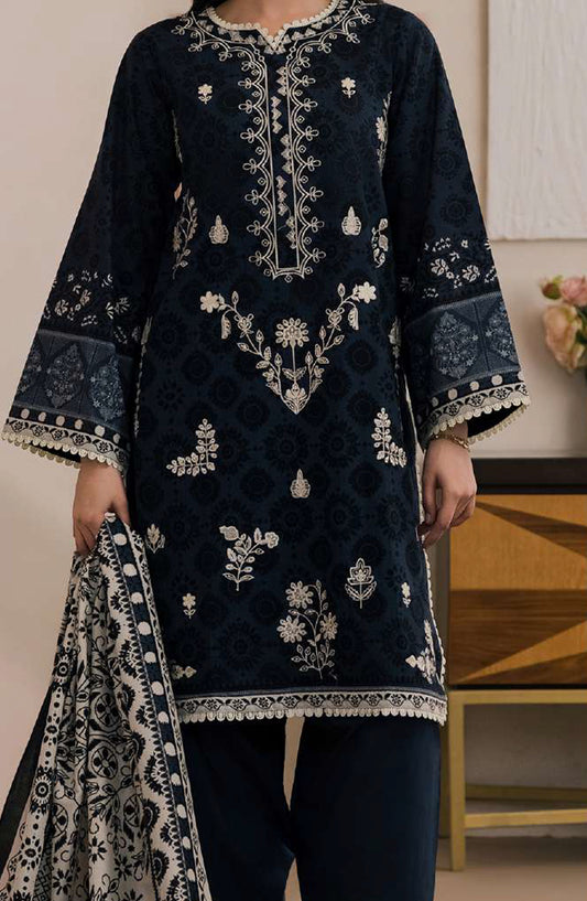 Zellbury Monochrome Embroidered Lawn Unstitched 3 Piece Suit - WUS26E30710 - ZB26MN - Black - Summer Collection