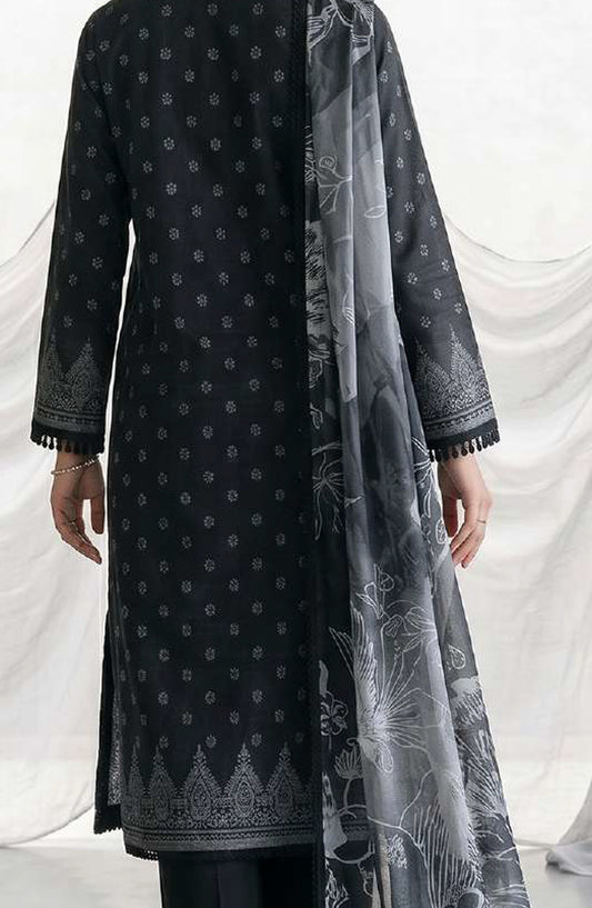 Zellbury Monochrome Printed Lawn Unstitched 3 Piece Suit - WUS26X31091 - ZB26MN - Black - Summer Collection