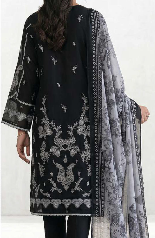 Zellbury Monochrome Printed Lawn Unstitched 3 Piece Suit - WUS26X31028 - ZB26MN - Black - Summer Collection