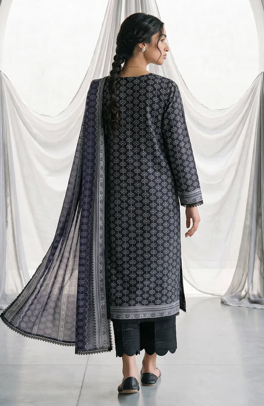 Zellbury Monochrome Printed Lawn Unstitched 2 Piece Suit - WUS26X21061 - ZB26MN - Black - Summer Collection