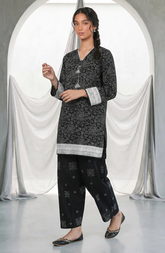 Zellbury Monochrome Printed Lawn Unstitched 2 Piece Suit - WUS26X20927 - ZB26MN - Black - Summer Collection