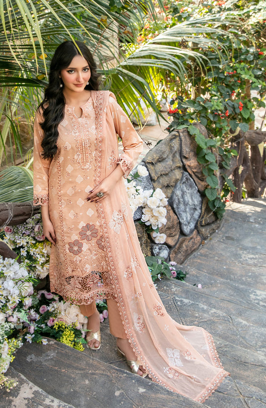 Zindagi by Tawakkal Fabrics Embroidered Lawn Unstitched 3 Piece Suit - D-2660 - TF26ZND - Pink - Summer Collection