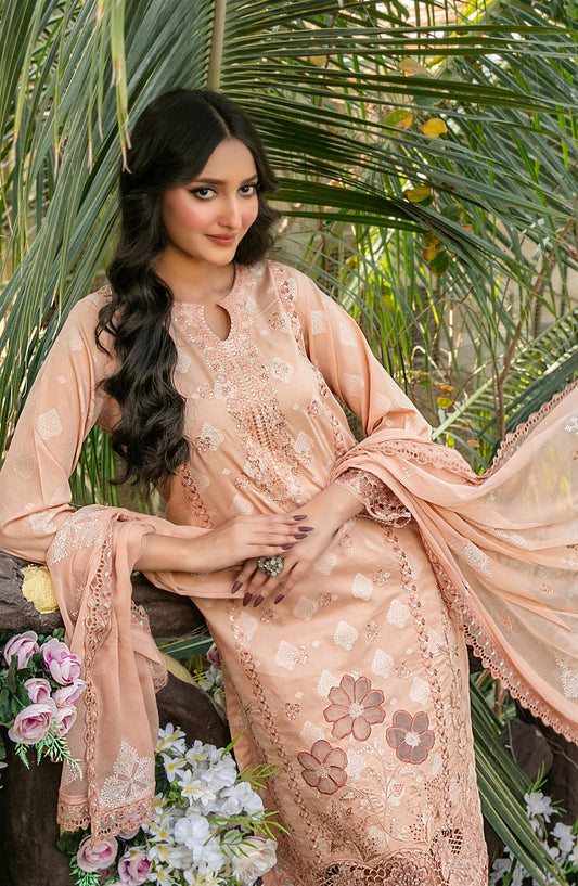 Zindagi by Tawakkal Fabrics Embroidered Lawn Unstitched 3 Piece Suit - D-2660 - TF26ZND - Pink - Summer Collection