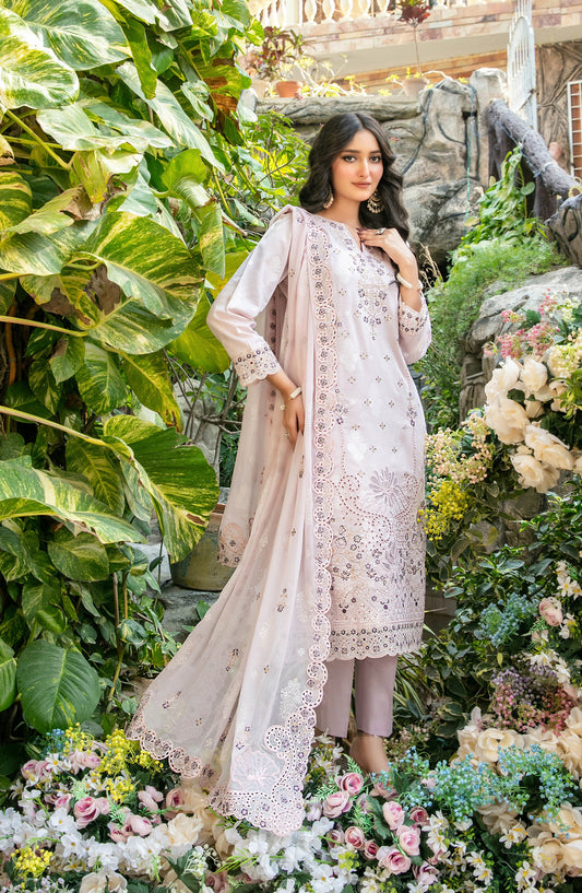 Zindagi by Tawakkal Fabrics Embroidered Lawn Unstitched 3 Piece Suit - D-2652 - TF26ZND - Peach - Summer Collection