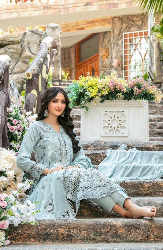 Zindagi by Tawakkal Fabrics Embroidered Lawn Unstitched 3 Piece Suit - D-2651 - TF26ZND - Sea Green - Summer Collection