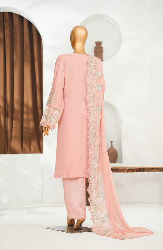 Zoya Luxe by Amna Khadija Embroidered Chiffon Stitched 3 Piece Suit - ZLCP-01 - AM26ZLCP - Pink - Festive Collection