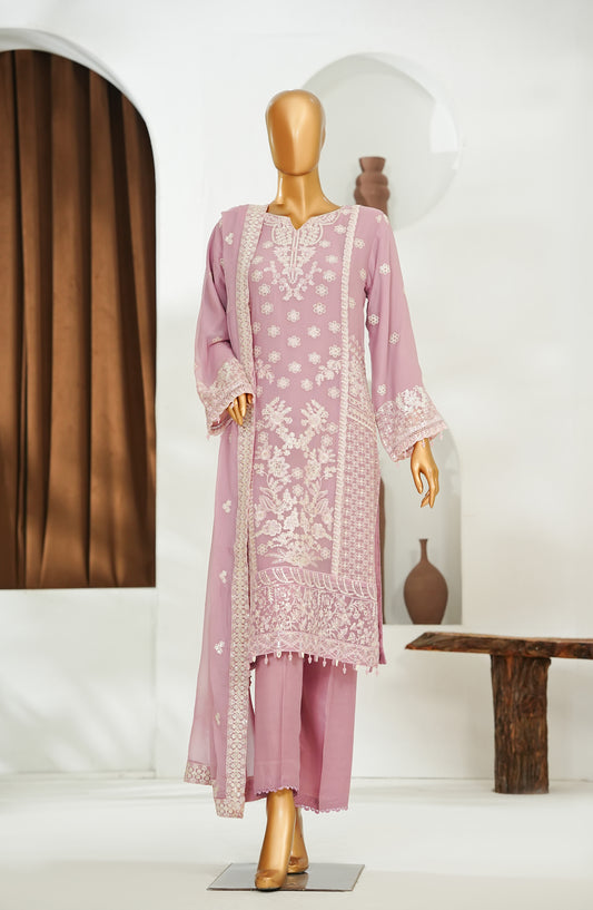 Zoya Luxe by Amna Khadija Embroidered Chiffon Stitched 3 Piece Suit - ZLCP-03 - AM26ZLCP - Pink - Festive Collection