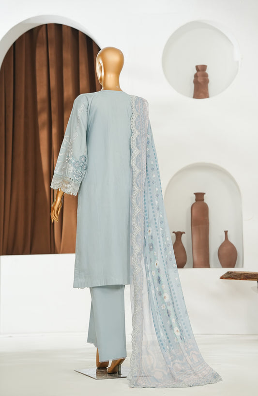 Zoya Luxe by Amna Khadija Embroidered Chiffon Stitched 3 Piece Suit - ZLCP-06 - AM26ZLCP - Blue - Festive Collection
