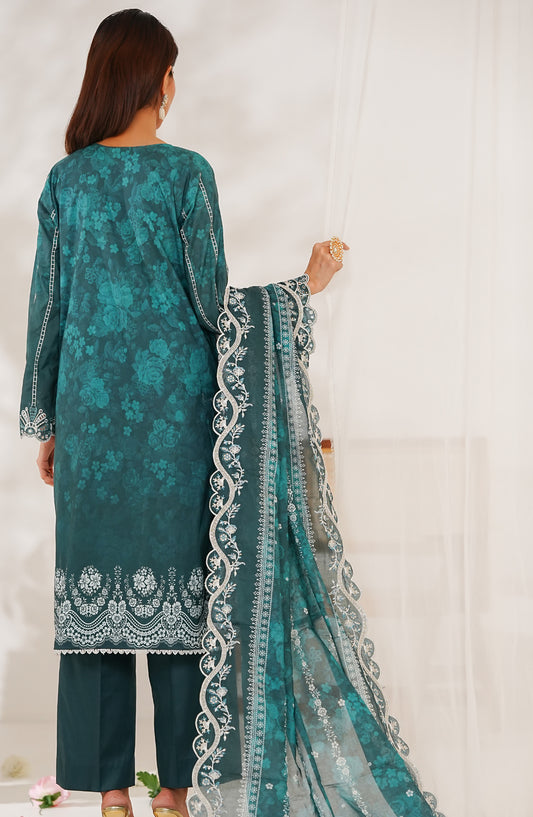 Zynah Premium by VS Textile Digital Printed Chikankari Unstitched 3 Piece Suit - D-689 - VS26ZYN - Green - Summer Collection