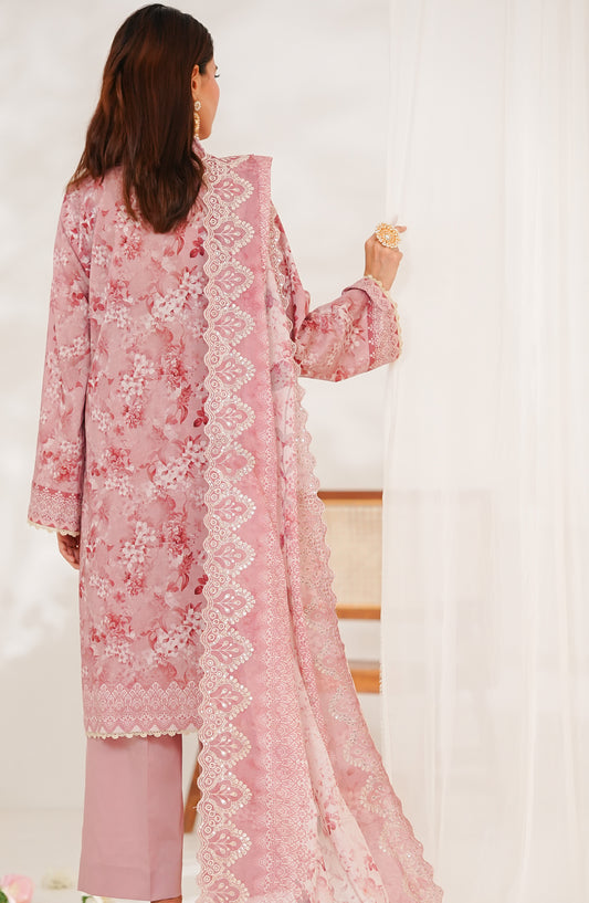 Zynah Premium by VS Textile Digital Printed Chikankari Unstitched 3 Piece Suit - D-691 - VS26ZYN - Pink - Summer Collection