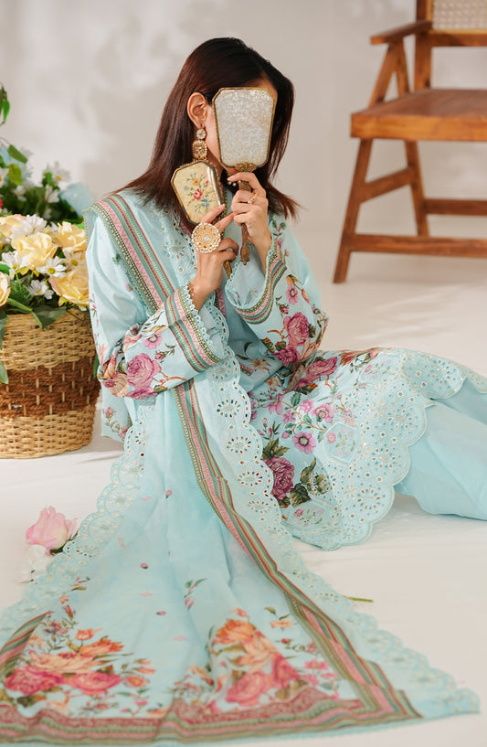 Zynah Premium by VS Textile Digital Printed Chikankari Unstitched 3 Piece Suit - D-682 - VS26ZYN - Blue - Summer Collection