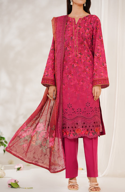 Zynah Premium by VS Textile Digital Printed Chikankari Unstitched 3 Piece Suit - D-685 - VS26ZYN - Pink - Summer Collection