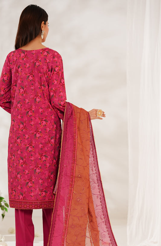 Zynah Premium by VS Textile Digital Printed Chikankari Unstitched 3 Piece Suit - D-685 - VS26ZYN - Pink - Summer Collection