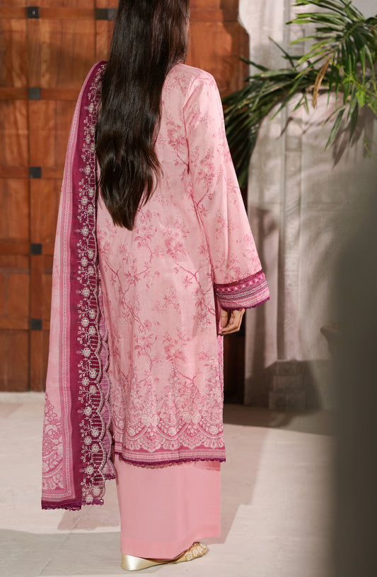 Zynah by VS Textile Embroidered Chikankari Unstitched 3 Piece Suit - D-05 - VS26NAH - Pink - Summer Collection