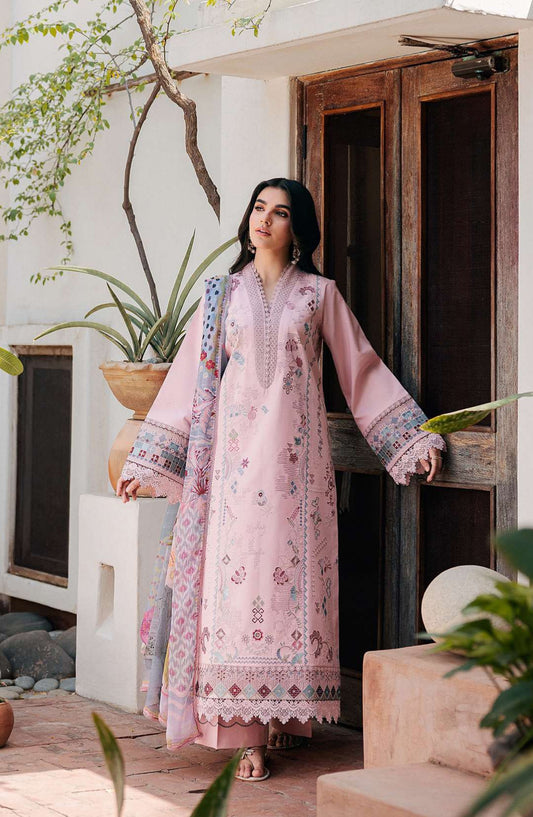 Zync by Florent Embroidered Lawn Unstitched 3 Piece Suit - FZ-4A - FL26FCZ - Pink - Summer Collection
