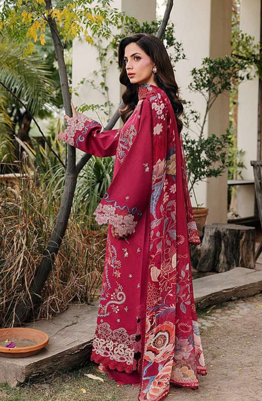 Zync by Florent Embroidered Lawn Unstitched 3 Piece Suit - FZ-7A - FL26FCZ - Pink - Summer Collection