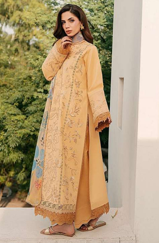 Zync by Florent Embroidered Lawn Unstitched 3 Piece Suit - FZ-8B - FL26FCZ - Yellow - Summer Collection