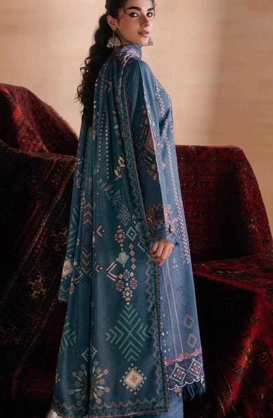 Zync by Florent Embroidered Viscose Unstitched 3 Piece Suit - 03 Serein - FL26ZTY - Blue - Winter Collection