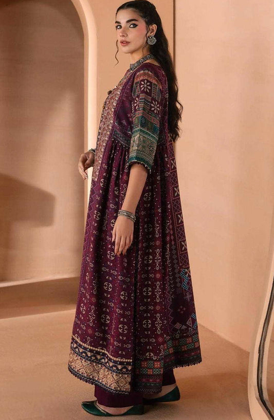 Zync by Florent Embroidered Viscose Unstitched 3 Piece Suit - 04 Layla - FL26ZTY - Purple - Winter Collection