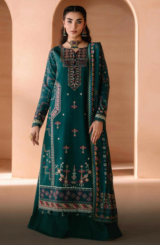 Zync by Florent Embroidered Viscose Unstitched 3 Piece Suit - 15 Zaryab - FL26ZTY - Green - Winter Collection