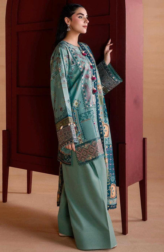 Zync by Florent Embroidered Viscose Unstitched 3 Piece Suit - 16 Inara - FL26ZTY - Green - Winter Collection