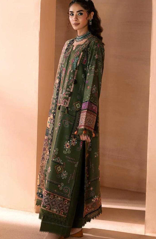 Zync by Florent Embroidered Viscose Unstitched 3 Piece Suit - 18 Ember - FL26ZTY - Green - Winter Collection