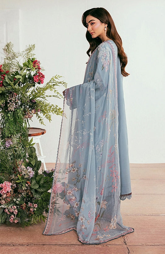 Zync by Florent Luxury Embroidered Lawn Unstitched 3 Piece Suit - FZ-3B - FL26NLX - Blue - Summer Collection
