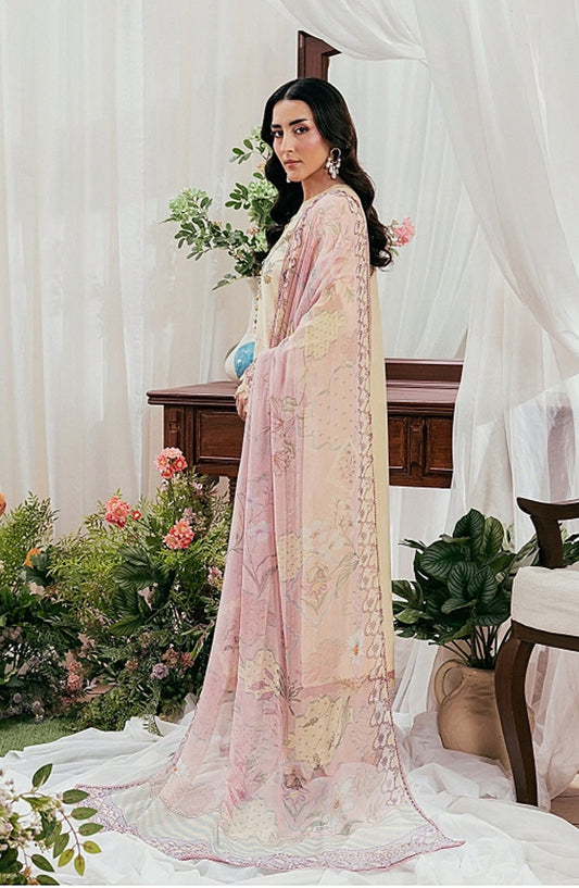 Zync by Florent Luxury Embroidered Lawn Unstitched 3 Piece Suit - FZ-6B - FL26NLX - Yellow - Summer Collection