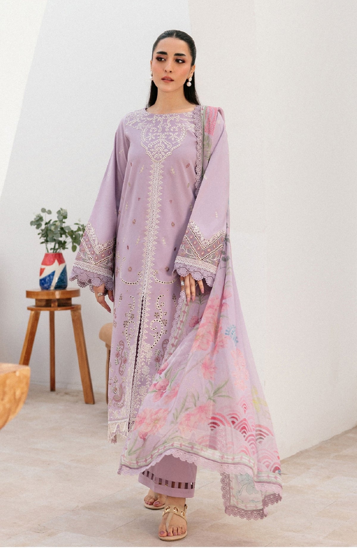 Zync by Florent Luxury Embroidered Lawn Unstitched 3 Piece Suit - FZ-3B - FL26ZN - Purple - Summer Collection