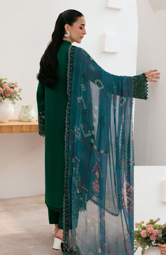 Zync by Florent Luxury Embroidered Lawn Unstitched 3 Piece Suit - FZ-8B - FL26ZN - Green - Summer Collection