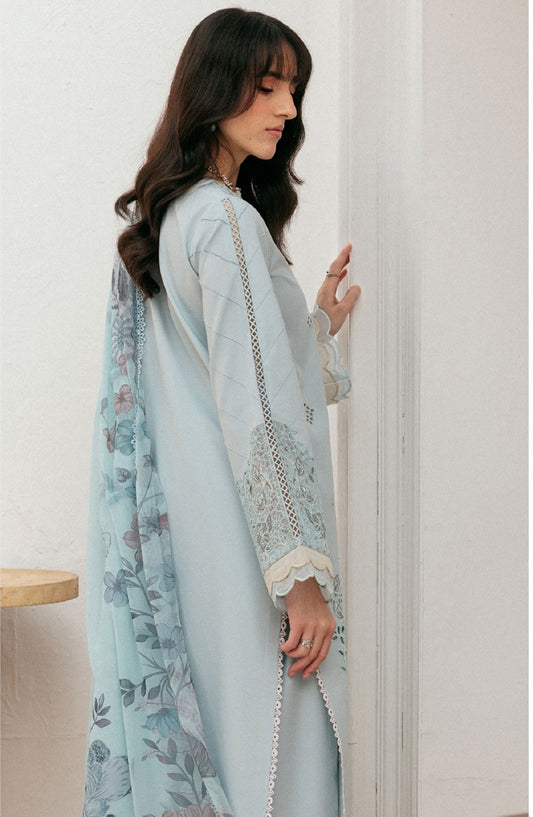 Zync by Florent Luxury Embroidered Lawn Unstitched 3 Piece Suit - FZ-4B - FL26ZN - Blue - Summer Collection