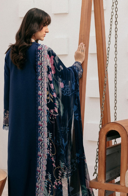 Zync by Florent Luxury Embroidered Lawn Unstitched 3 Piece Suit - FZ-5A - FL26ZN - Blue - Summer Collection