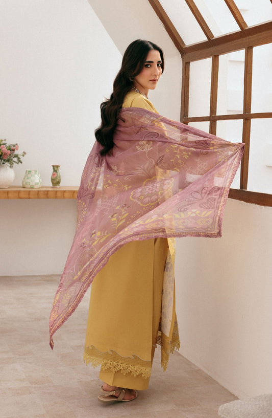 Zync by Florent Luxury Embroidered Lawn Unstitched 3 Piece Suit - FZ-1B - FL26ZN - Fawn - Summer Collection