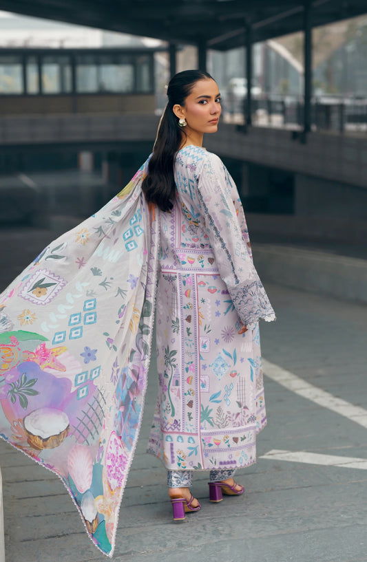 Zync by Florent Embroidered Lawn Unstitched 3 Piece Suit - FZ-9B - FL26SES - Grey - Summer Collection