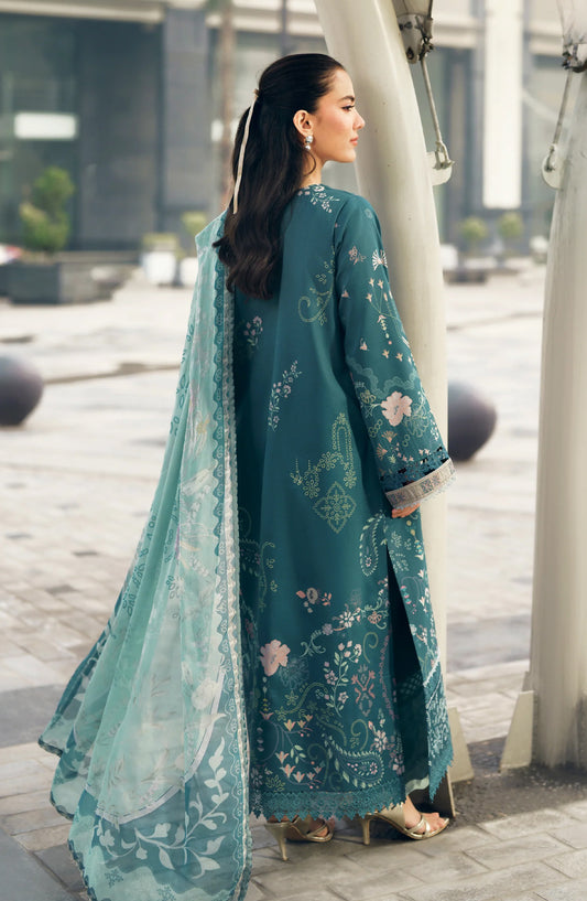 Zync by Florent Embroidered Lawn Unstitched 3 Piece Suit - FZ-8A - FL26SES - Teal - Summer Collection