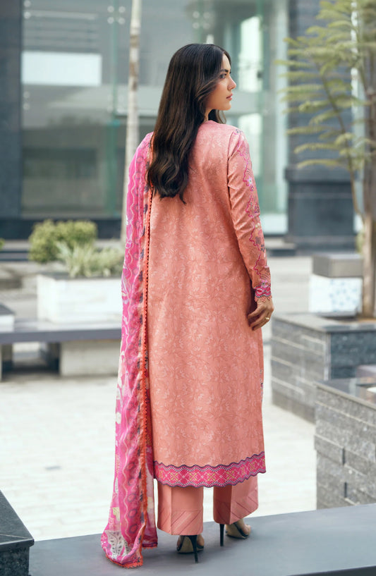 Zync by Florent Embroidered Lawn Unstitched 3 Piece Suit - FZ-6A - FL26SES - Pink - Summer Collection